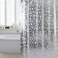 Bathroom Shower Curtain Transparent Lining Waterproof Bathtub Bathing Cover PEVA Mildew Proof Cobblestone Curtain with Hooks