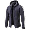 Winter men's sweater knit sweater jacket, men's cardigan hooded Slim padded sweater