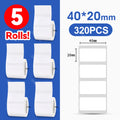 5 Rolls 30-50mm Thermal Label Paper Rolls White Color Waterproof for Niimbot B1 B21 B203 B3S Label Printer Barcode Name Printing