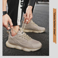 Men's Sports Shoes Trendy Flat Heel Low-top Soft-soled Round Toe Lace-up Large Size New High-quality Solid Color Running Shoes