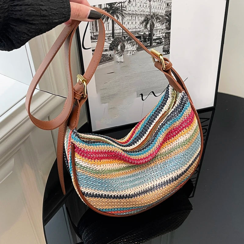 2026 Classic Women Single Shoulder Crossbody Handbag Lightweight Large Capacity Daily Bag Weaving Dumpling Buns