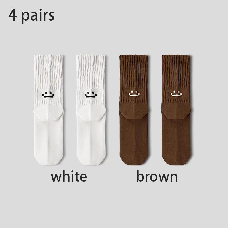 4 Pairs Men's Cotton Work Socks Long Running Breathable | SAMAG