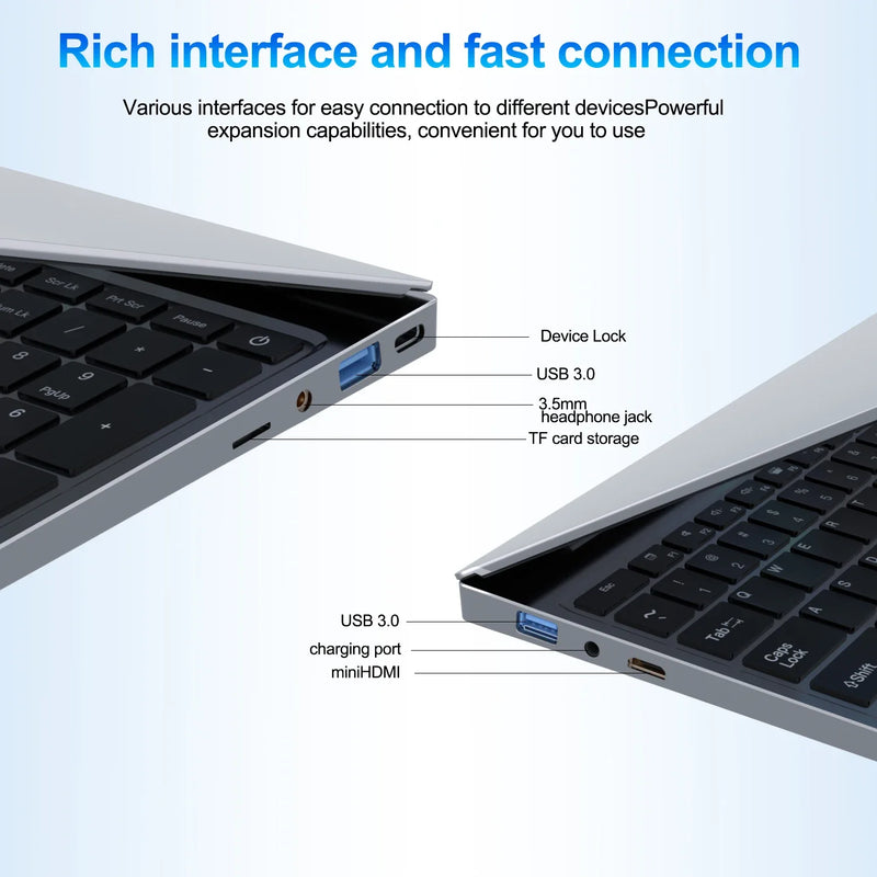 LENO 15.6" Laptop Portable Intel Core i7-6500U 32GB RAM 2TB SSD Windows 11 Notebook Gamer 1080P Display Office Study Computer PC