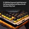 V1 USB Wired Mechanical Gaming Keyboard and Mouse Combo Ergonomic Keyboards Plating Mouse for PC Laptop Computer Gaming