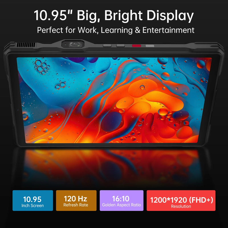 8849 Tank Pad Ultra Unihertz Rugged Tablet with Projector 260 Lumens 1080P 23400mAh 5G Android15 Wifi 6 32+512GB Dimensity 8200