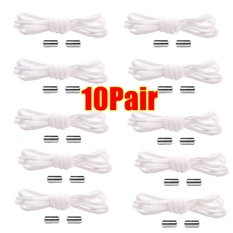 NEW Elastic Shoe Laces Sneakers Shoelace No Tie Shoelaces Metal Lock Lazy Laces for Kids and Adult One Size Fits All Shoe