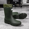 Thick-soled wear-resistant rubber shoes for men and women, mid-calf waterproof anti-slip fishing construction site rain boots