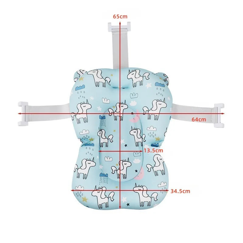 Baby Bath Seat Support Mat Infant Anti-Slip Soft Comfort Body Cushion Foldable Baby Bath Tub Pad Chair Newborn Bathtub Pillow