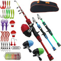 Kids Youth Portable Telescopic Fishing Rod Reel Combo Full Set With Carry Bag Simulation Soft Lures Hooks Accessories For Outdoo