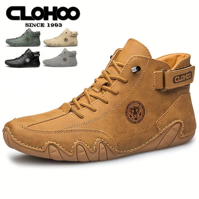 CLOHOO Hand-Sewn Octopus Design Men's Short Boots | SAMAG