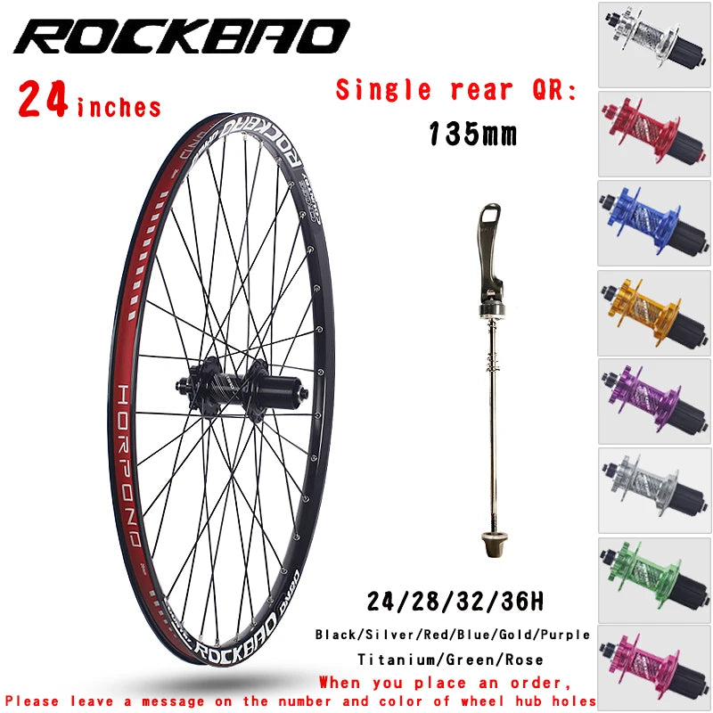 ROCKBAO Mountain Bike Wheelset 24/26/27.5/29inches Disc Brake 4Bearings 7-12speed Quick Release 29er MTB Bicycle Wheel
