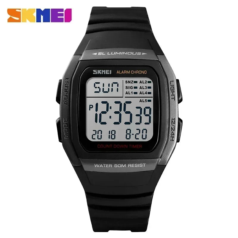 SKMEI 1278  Chrono Countdown Men Wristwatch  Casual Outdoor Male Clock Luminous montre homme Digital Dual Time Sport Mens Watche