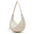 BURMINSA Genuine Leather Soft Cowhide Half Moon Hobo Bag Women Shoulder Crossbody Purses Casual Daily Crescent Underarm Handbags