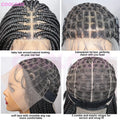 Cornrows Braided Wig Small Square Knotless Box Braids Wigs For Black Women With Baby Hair Synthetic Long 36Inches Braiding Hair
