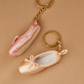 Mini Ballet Pointe Shoe Keychain Satin Ballerina Shoe Key Ring for Dance Lovers Gift Ballerina Pointe Shoe Charm for Backpack