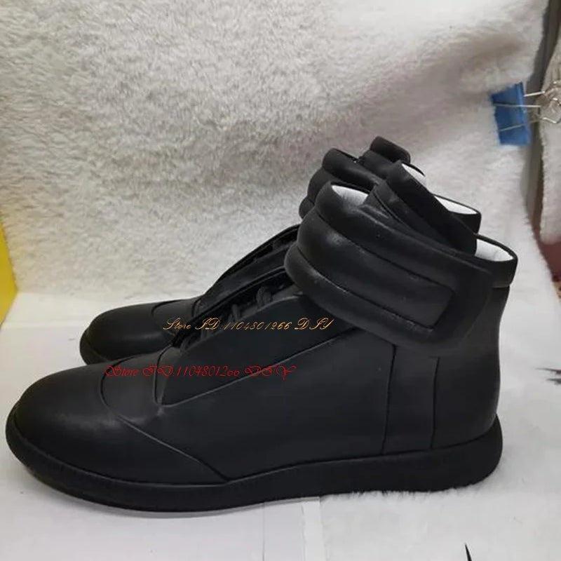 Real Picture Leather Street Style Men's Casual Shoes High Top Sneakers Man Boots Outdoor Activity Zapatillas Hombre Chaussure