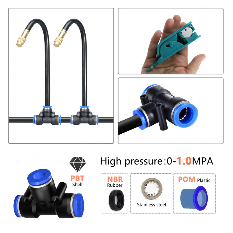 30-5m LCD Quick Connect Atomizing Sprinkler Timer Irrigation Kit Custom Automatic Watering System Flexible Adjustment Nozzle