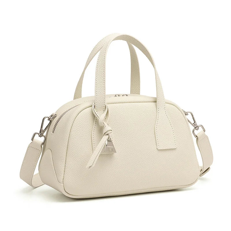 Elegant Genuine Leather Boston Handbag Women’s  Shoulder Bags Lady New Multi-Functional Crossbody Bag for Daily Casual & Work
