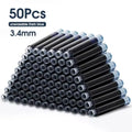 50pcs Fountain Pen Ink Cartridge Refills Bottle 4 Color Disposable Dia 3.4mm 2.6mm School Office Stationery Supplies CW-159