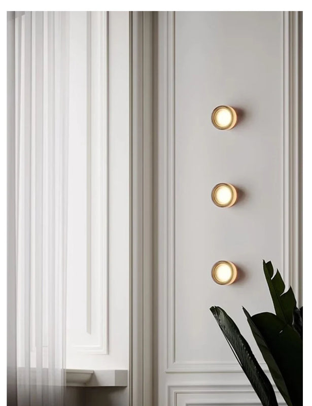 Modern Circular Wall Lamp LED Glass Wall Lamp Sconce Living Room Corridor Bedroom Bathroom Home Decoration Indoor Lighting