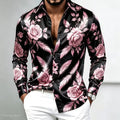Men's Retro Baroque Printed Satin Silk Shirt Long Sleeved | SAMAG