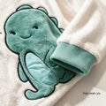 Autumn and Winter Men's Pajamas Simple Casua Homewear Sleepwear Warm Coral Fleece Nightwear Plus Size Dinosaur and Bear Pattern