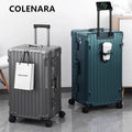 COLENARA 20"24"26"28"30"32 Inch Rolling Luggage High Quality Suitcase Aluminum Frame Boarding Box Large Capacity Trolley Case