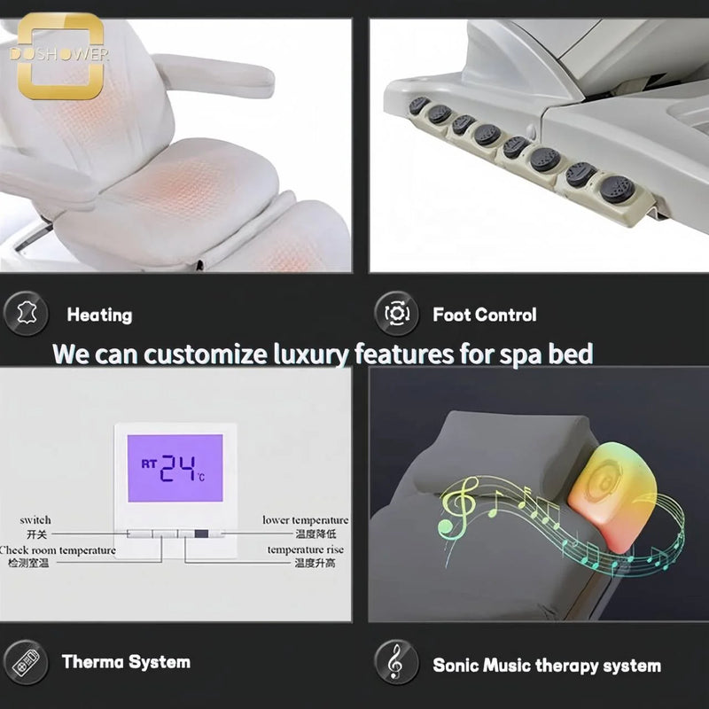 3 motor White High quality Massage beauty spa bed with comfort Sponge of full body massage equipment for beauty massage salons