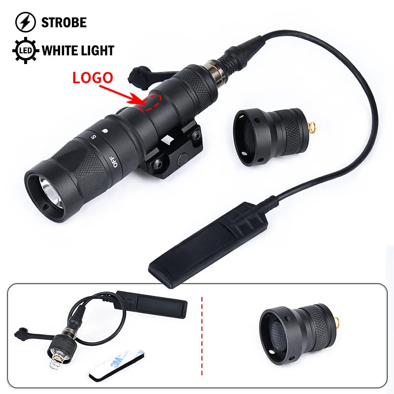 Strobe Flashlight Surefir SF M300 M300W Scout Light WADSN Tactical Torch M600 M600W LED White Lamp Hunting Camping Airsoft X300