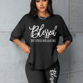 Plus Size Sets for Women Summer 2 Pieces Blessed Printed Offers and Liquidation Everything Cheap Elegant Women's Sets Short Sets