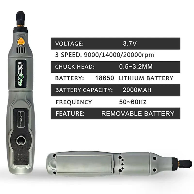 10W USB Mini Wireless Drill Set Cordless Rotary Tool Dremel DIY Engraving Pen Electric 3 Speed 9000r - View 5 | SAMAG