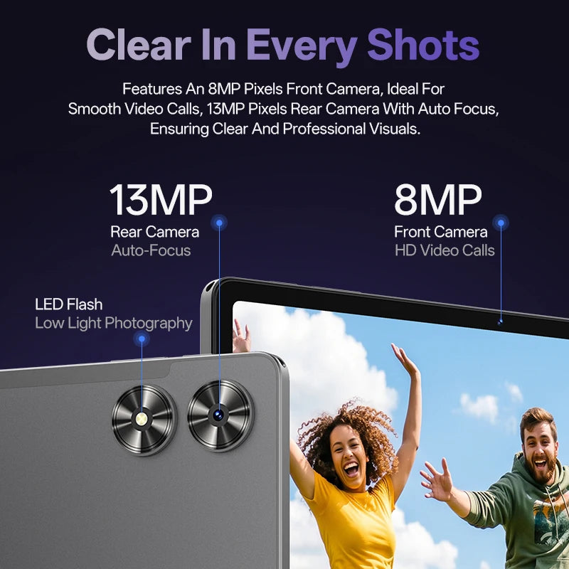 SVITOO Tablet 2026 Android 16 11 Inch 90Hz HD IPS Screen Unisoc T7250 Octa-Core Processor 4GB Physical RAM + 16GB Virtual RAM 128GB ROM 1TB Expandable 8800mAh Battery 2.4GHz 5GHz Dual Band WiFi 5 Bluetooth 5.0 GPS Widevine L1