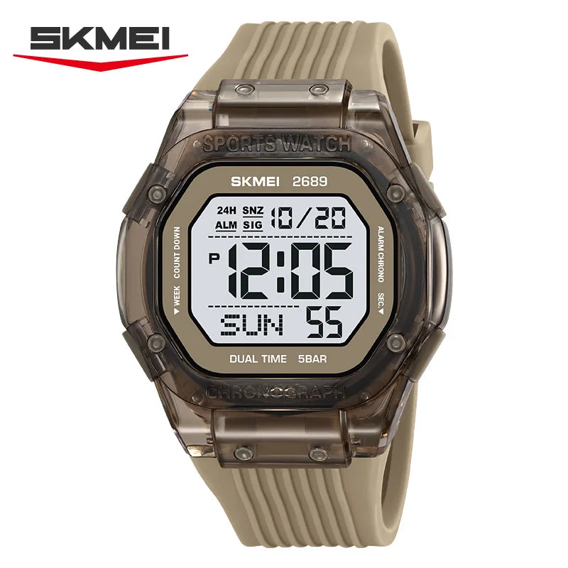 2689 New Casual Men's Electronic Watch Waterproof Calendar Multi Functional Countdown Night Light Sports - Visuel 10 | SAMAG