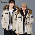 Outdoor Hiking Winter Mens Hooded Fur Collar Duck Coats Climbing Waterproof Coats Fashion Parkas Male Casual Warm Down Jackets