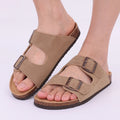 Bebealy Summer Women's Clogs Women's Cork Slippers Soft Beach Sandals Retro Mules With Adjustable Buckles Unisex Home Sandals