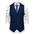 Men's Suit Vest Fashion Turn-Down Collar Pockets Suit Vests England Style Smart Casual Vintage Gentleman Leisure Party Waistcoat