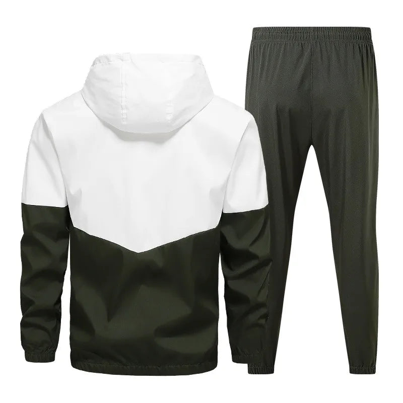 Spring and Autumn Men's Hooded Sports Leisure 2 - piece Sets New Fashion Jacket and Pants Hip Hop Casual - View 5 | SAMAG