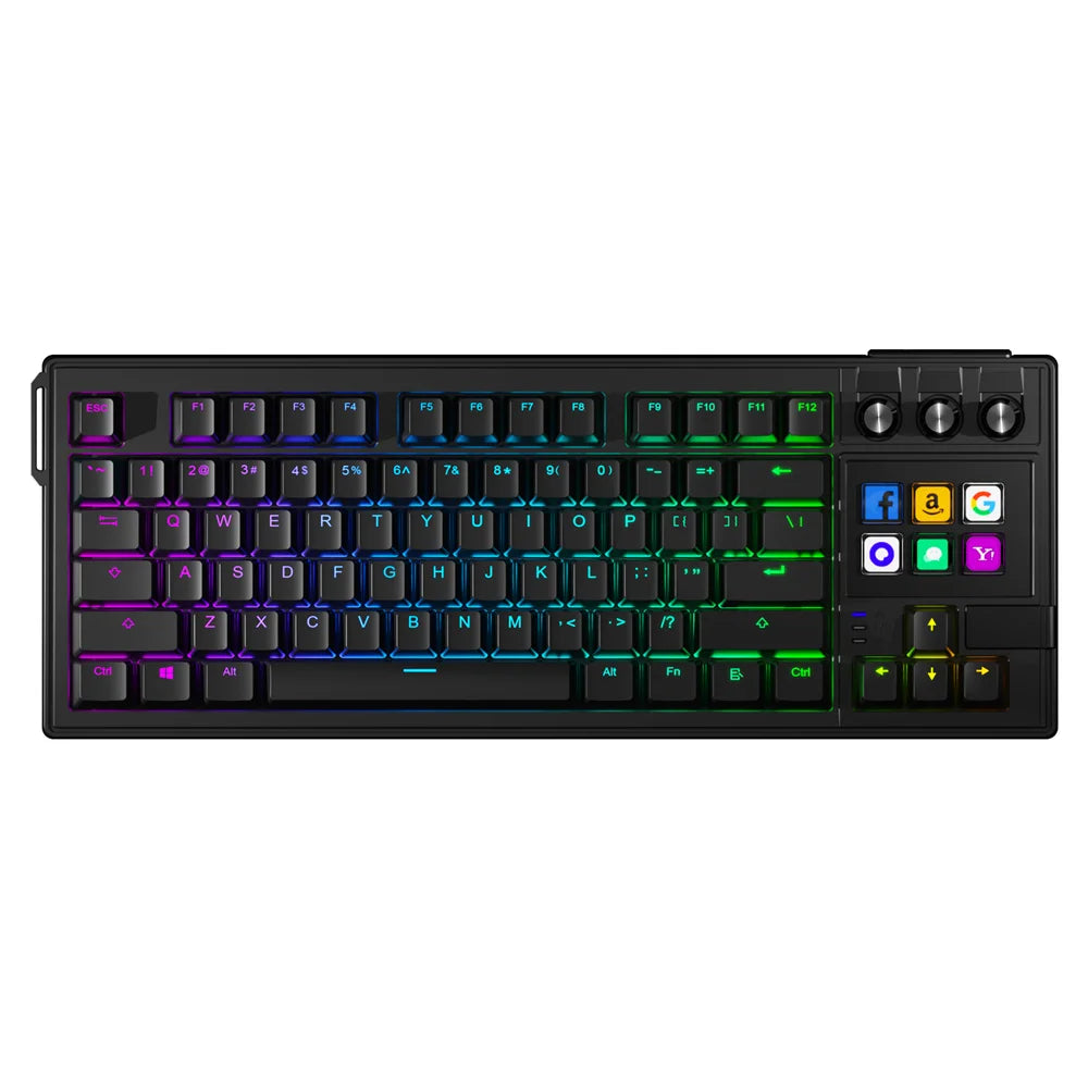 Mirabox K1 PRO Visual AI Keyboard LCD Mechanical Keyboard Macro Red Axis Wired Gaming Keyboard Detachable Cable RGB Backlight