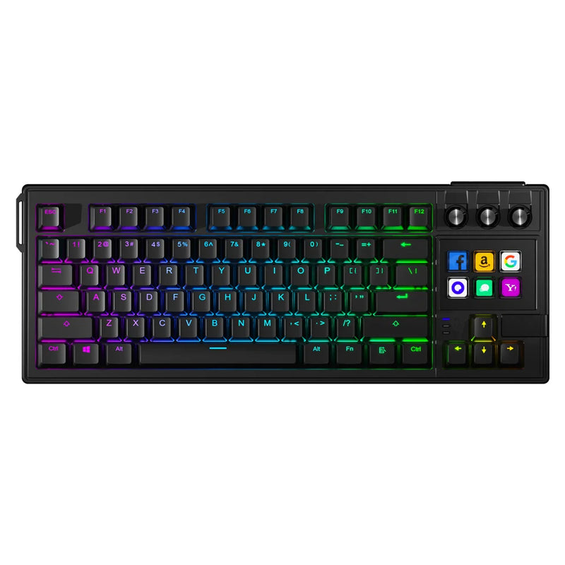 Mirabox K1 PRO Visual AI Keyboard LCD Mechanical Keyboard Macro Red Axis Wired Gaming Keyboard Detachable Cable RGB Backlight