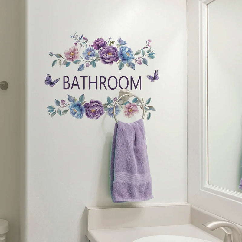 Waterproof Bathroom Wall Sticker PVC Home Art Room Decor Wall Door Stickers Bathroom Decoration Decal Home Supplies