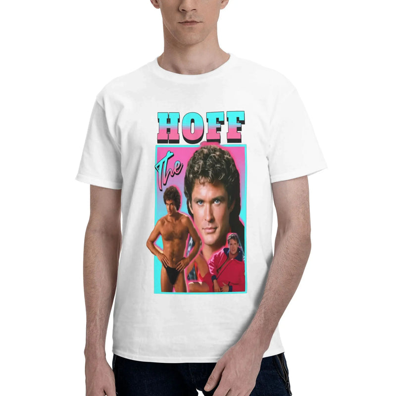 Custom Trendy David Hasselhoff T Shirt Men Short Sleeves Pure Cotton T-shirt Casual  Tee Tops Fashion Tshirt