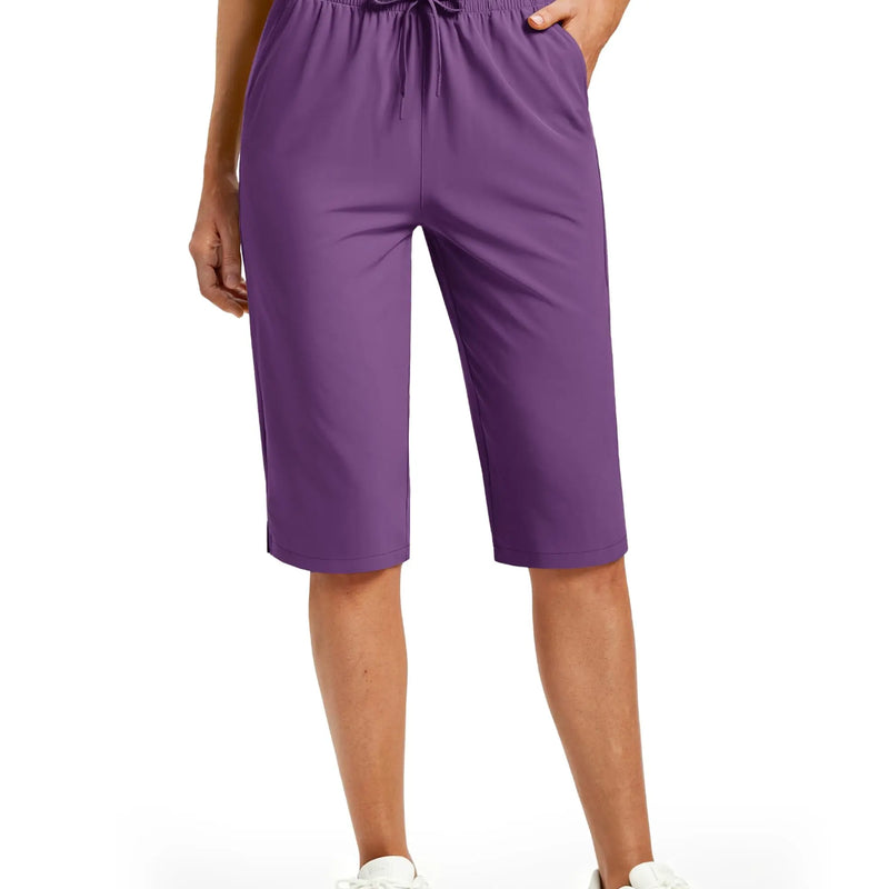 TACVASEN Women's Quick Dry Hiking Capris 4 - Way Stretch - View 8 | SAMAG