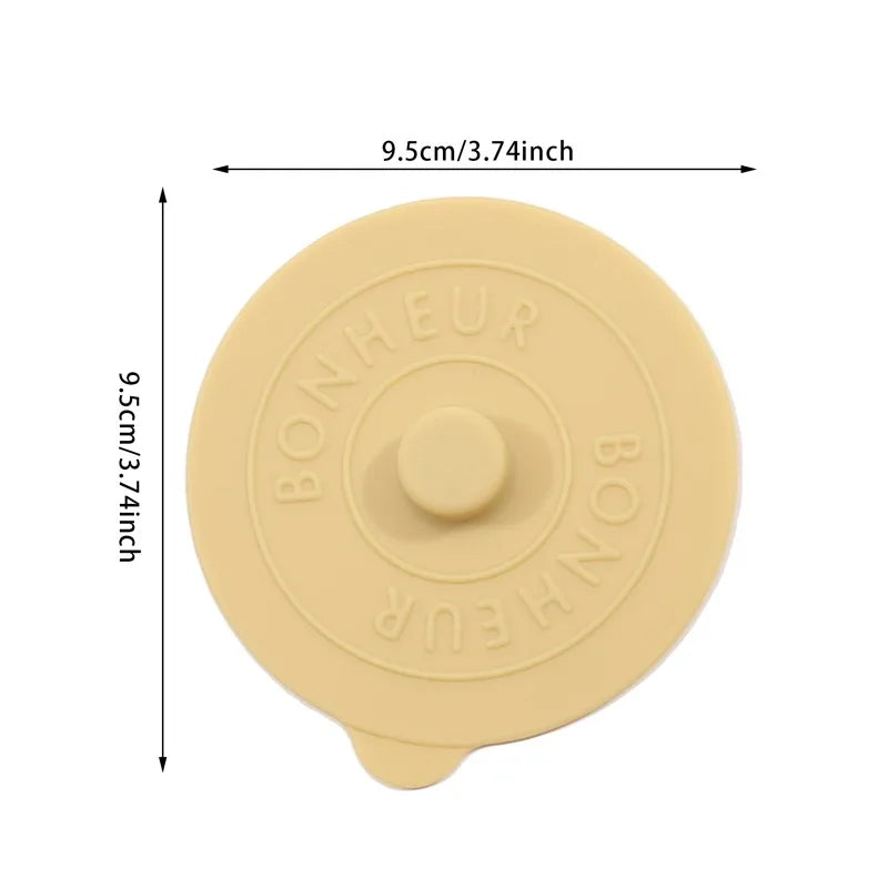 3Pcs Silicone Mug Glass Cup Cover Sealing Protective Lid Heat Temperature Preserve For Tea/Coffee/Milk With Convex Handle-9.5cm