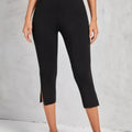 Women's Fashion Black High - Waisted Split Seven - Eighth - View 6 | SAMAG