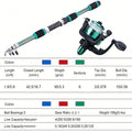 BRAVMACK Telescopic Fishing Pole Full Kit With Spinning Reel Baits Hooks Portable Travel Outdoor Angling Tackle Complete Set
