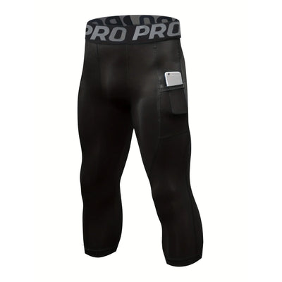 Men's 3/4 Compression Pants Basketball Running Tights | SAMAG