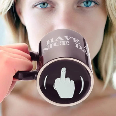 Vertical Middle Finger Cup Creative Mug Anime Films | SAMAG