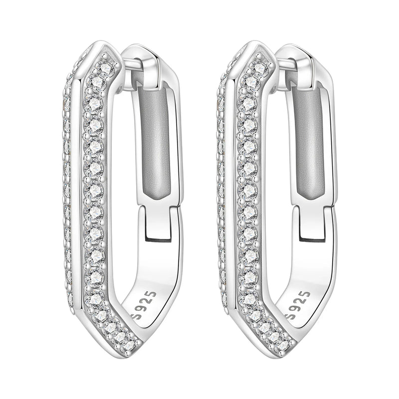 925 Sterling Silver Simple Gold U - shaped Earrings Jewelry Versatile Hoop For Women Fine Birthday Party - Visuel 7 | SAMAG