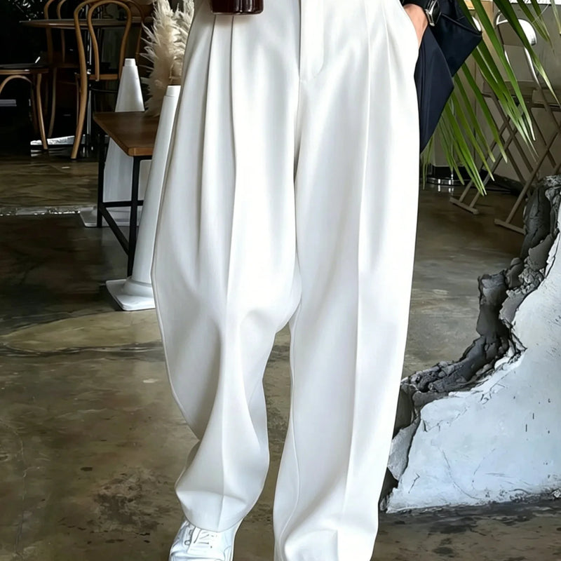 Male Pants Stretch Solid Black Smart Casual Men's Trousers Office Quick Dry Suit Pants New Spring Autumn Korean Straight Pants
