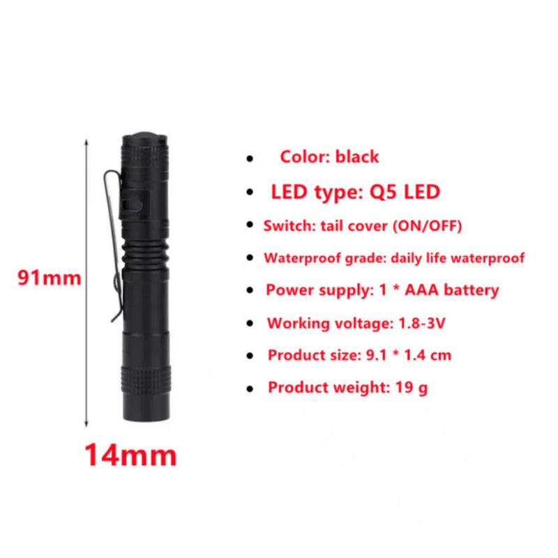 MunLii LED Flashlight Mini Portable Pocket Ultra Bright High Lumens Handheld Pen Light Linterna LED Torch for Camping Outdoor